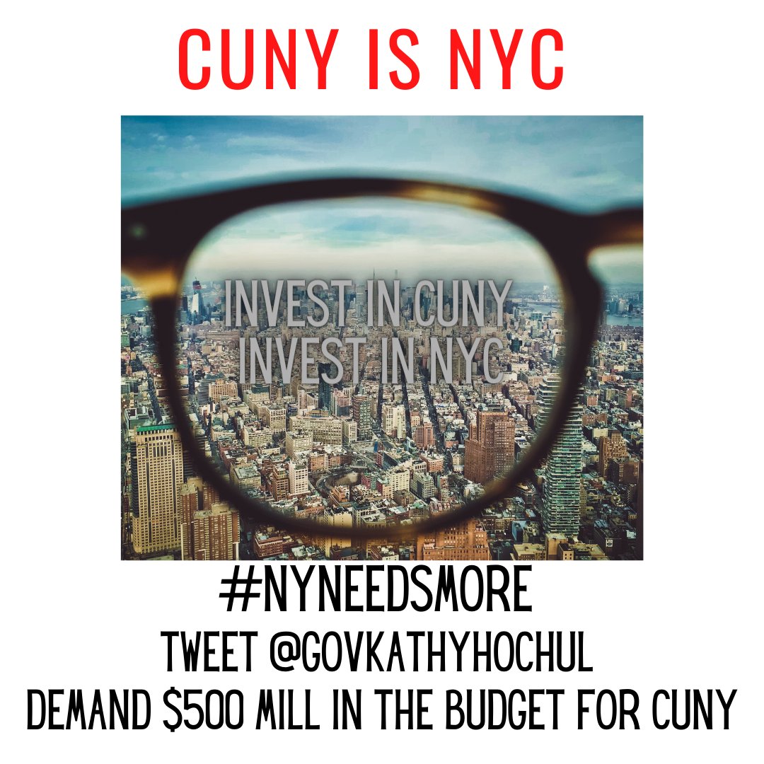 onepercentwords's tweet photo. .@CarlHeastie @AndreaSCousins @GovKathyHochul, #NYNeedsMore in this budget. CUNY needs a big down payment on #NewDeal4CUNY. 500K CUNY students &amp; their communities are counting on you. https://t.co/ou74qk9y7e