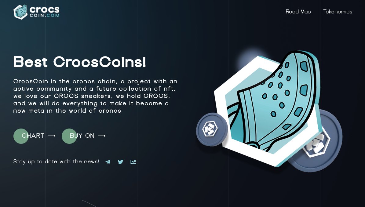 crocscoin's tweet photo. $CROCS Army check out our website and roadmap
#CRONOS 

https://t.co/Jr8E778k4X https://t.co/S9ASzjsYfH