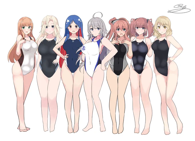 #自分が何度も投稿してしまう画像 
水着アメリ艦娘 