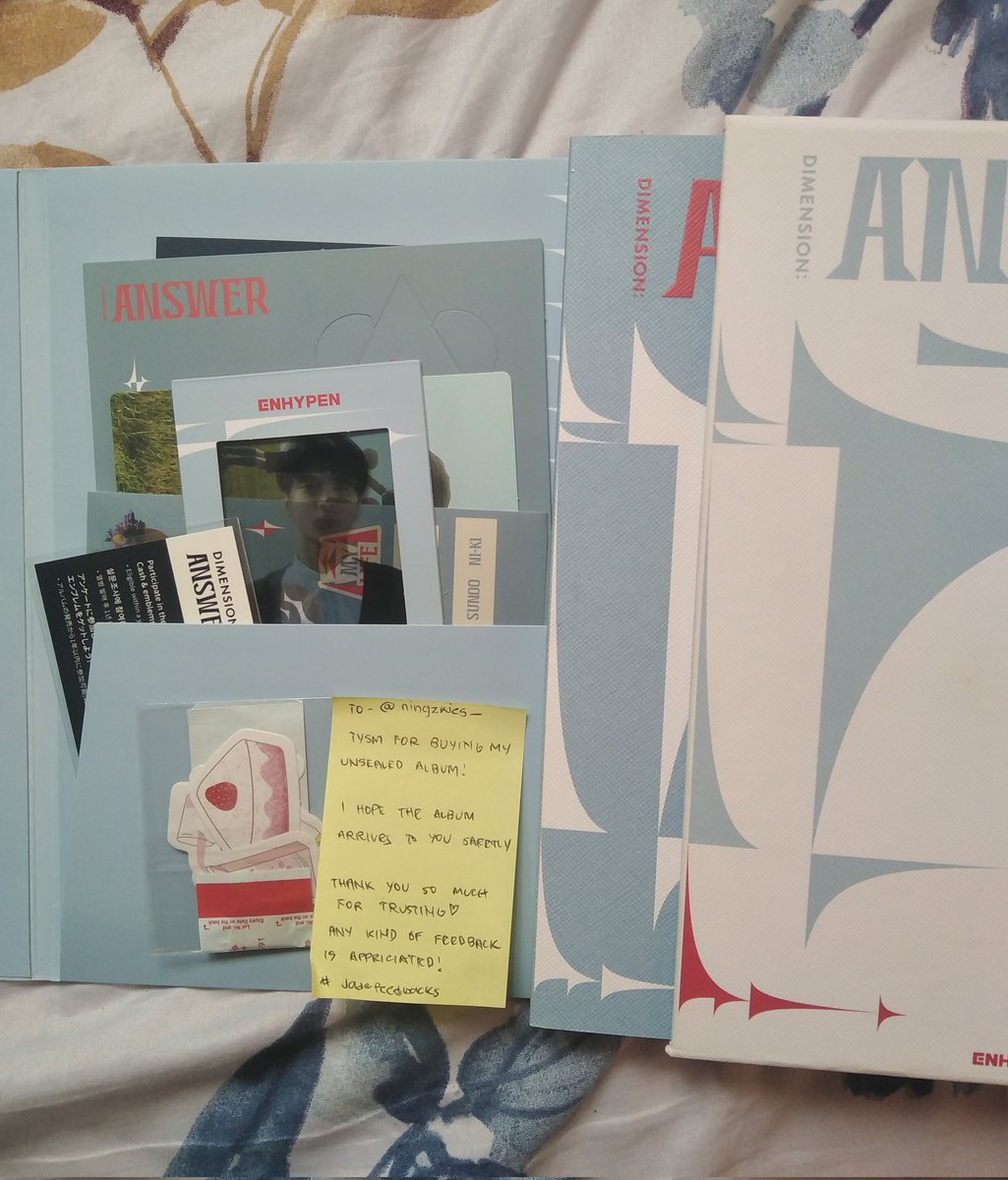 ningzkies_'s tweet photo. 💌from: @lhsdicon
Uns d:a is here 💖 tysm for packing it well and fast and smooth transaction!
#jadefeedbacks https://t.co/QUNhFG6MJZ