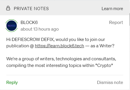 DeFiXSolutions's tweet image. Thank you for noticing us! 

This is the 3rd publication site on Medium that has appreciated our effort in spreading knowledge and information to the crypto community.

Humbled and grateful. #DeFiX #DeFiEscrow #Block6