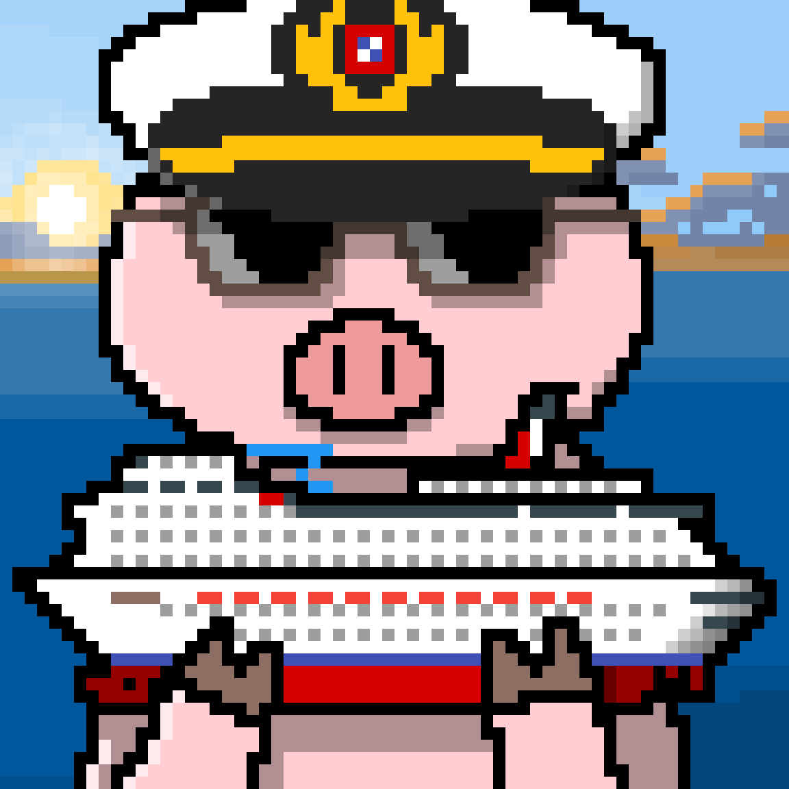 A piggy investor who holds a cruise line.

“A ship in port is safe, but that’s not what ships are built for.”
—John A Shedd

#PiggyIC #NFT
