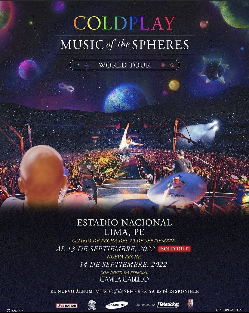 PeruRock_'s tweet photo. ¡Es Oficial! @coldplay tendrá 2da fecha en Perú el próximo 14 de septiembre como parte de su tour mundial #MusicOfTheSpheres junto a @Camila_Cabello en el Estadio Nacional de Lima🤟✨
Las entradas estarán a la venta este lunes 11 de abril desde las 9a.m.
⚡️Gracias a @Artes_Peru https://t.co/cG7JtAWJxS