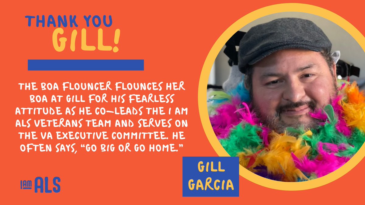 iamalsorg's tweet photo. Gill is recognized by the @boaflouncer today for being an all-around ALL-STAR advocate for #ALS! He inspires us through building awareness for all Vets like him experiencing this disease through the Veterans Team and VA Executive Committee.
#IFlounceMyBoaAtYou #ALSAdvocate https://t.co/QcPtJB3HLU