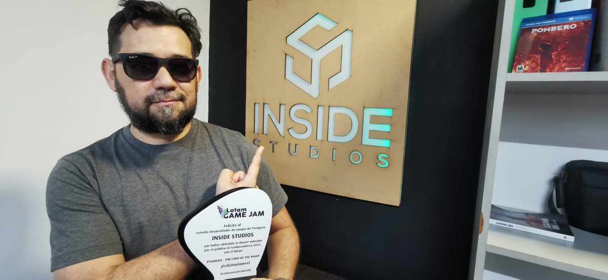 igdapy's tweet photo. Entrega del reconocimiento a @fhayAlonso por el Juego "Pombero - The Lord of the Night" de @Insidestudiospy  de parte del @LatamGameJam https://t.co/vCyDWaK2Yc
