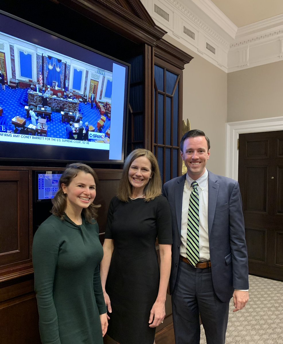 JuddPDeere's tweet photo. The last time a new justice was confirmed to #SCOTUS! Proud to have played a small part! #ACB #JusticeACB https://t.co/fSC1pSZKKP
