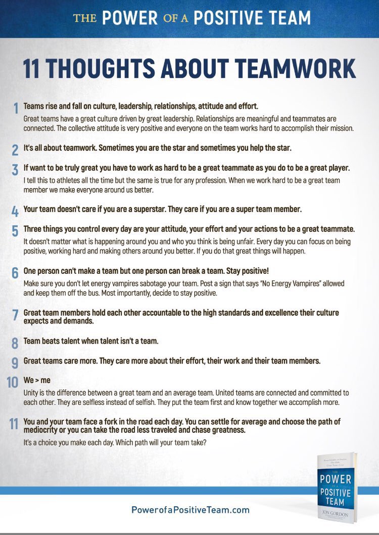 11 Thoughts about Teamwork!