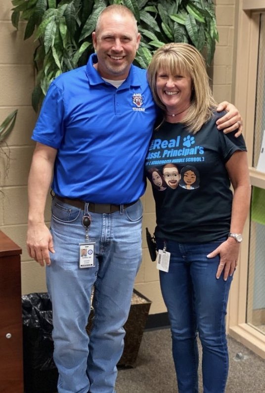 AP Week… Mr. Steinke is the most amazing Assistant Principal for our sweet 6th graders… 🧡💙(and Ms. DeGood, his support)