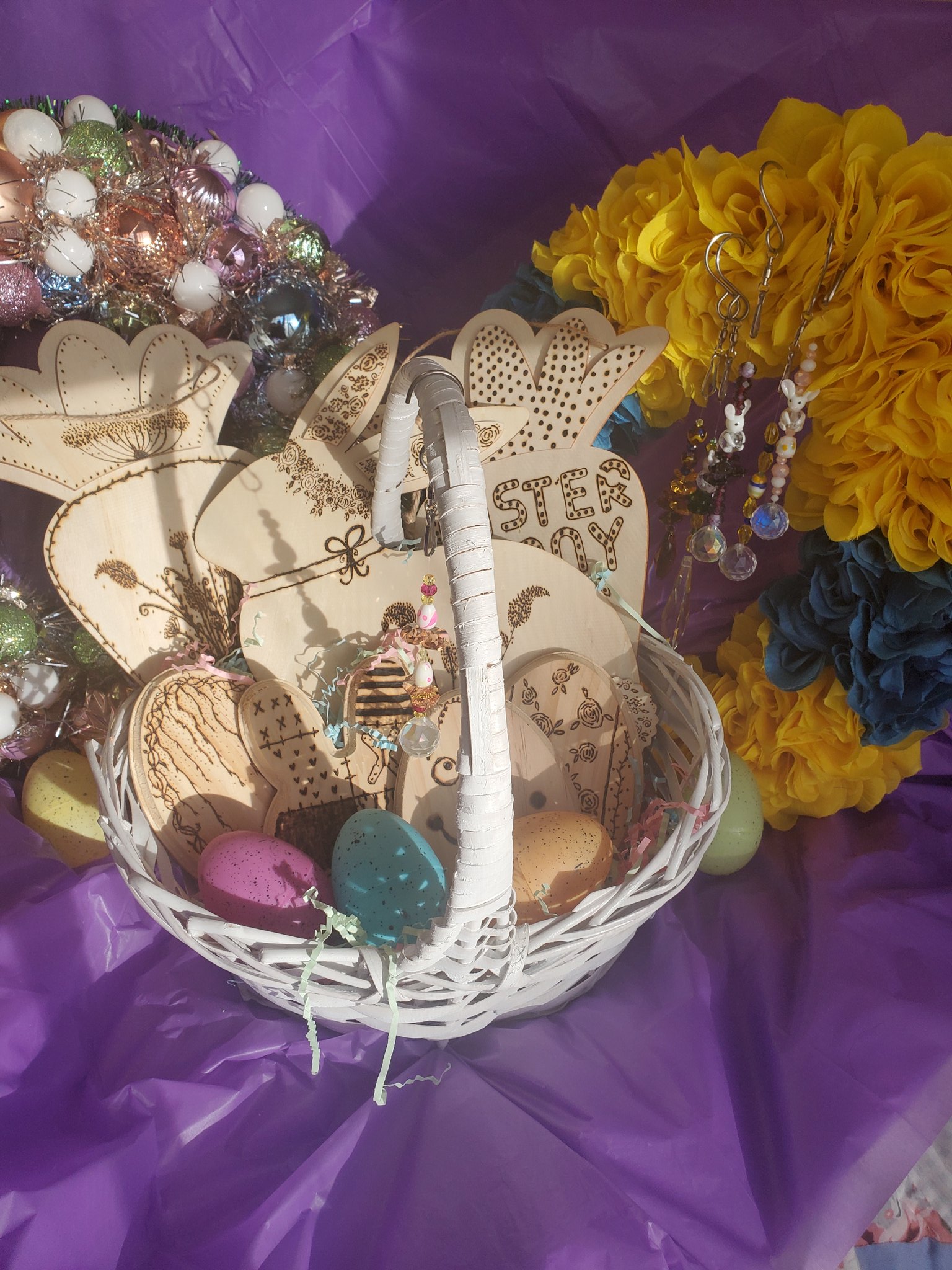 Forest Fairy Cat Wreath, Crystal Wreath, Mushroom Wreath, Mushroom Decor,  Valentines Gift, Fairycore Decor, Flower Wreath, Crystal Decor 