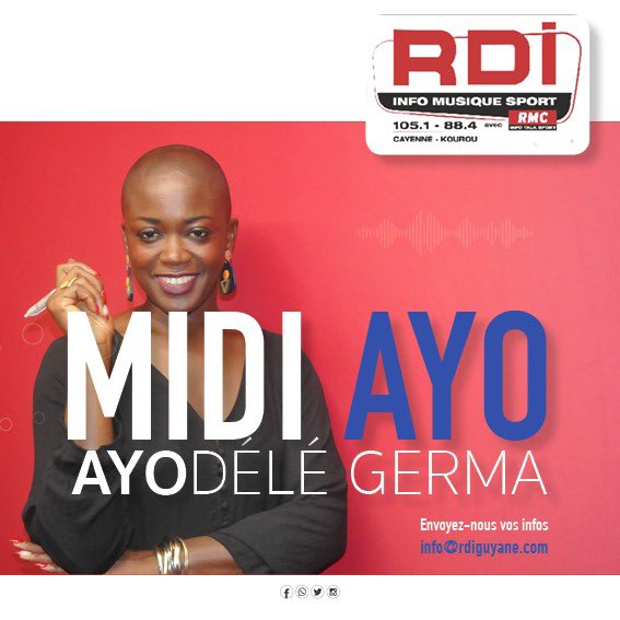 rdi_guyane's tweet photo. Du lundi au vendredi @AyodeleGerma reçoit des invités qui font l’#actu #Politique #Economique #sociale #culturelle #environnementale dans MIDI AYO à partir de 11h30 https://t.co/RE1RCj826C