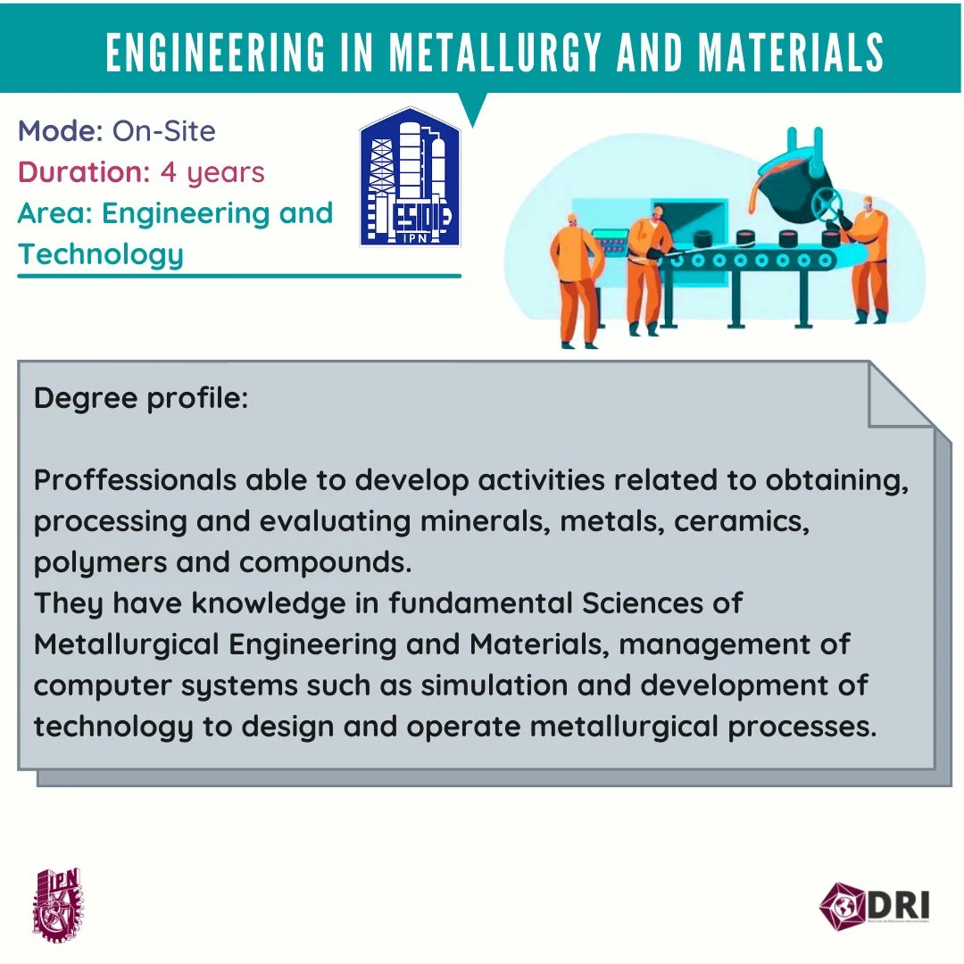 IPN_DRI's tweet photo. Do you know the different degrees offered by ESIQIE?
#whyIPN #Chemicalengineer #internationalization #esiqie https://t.co/9Ze8TspZ1y