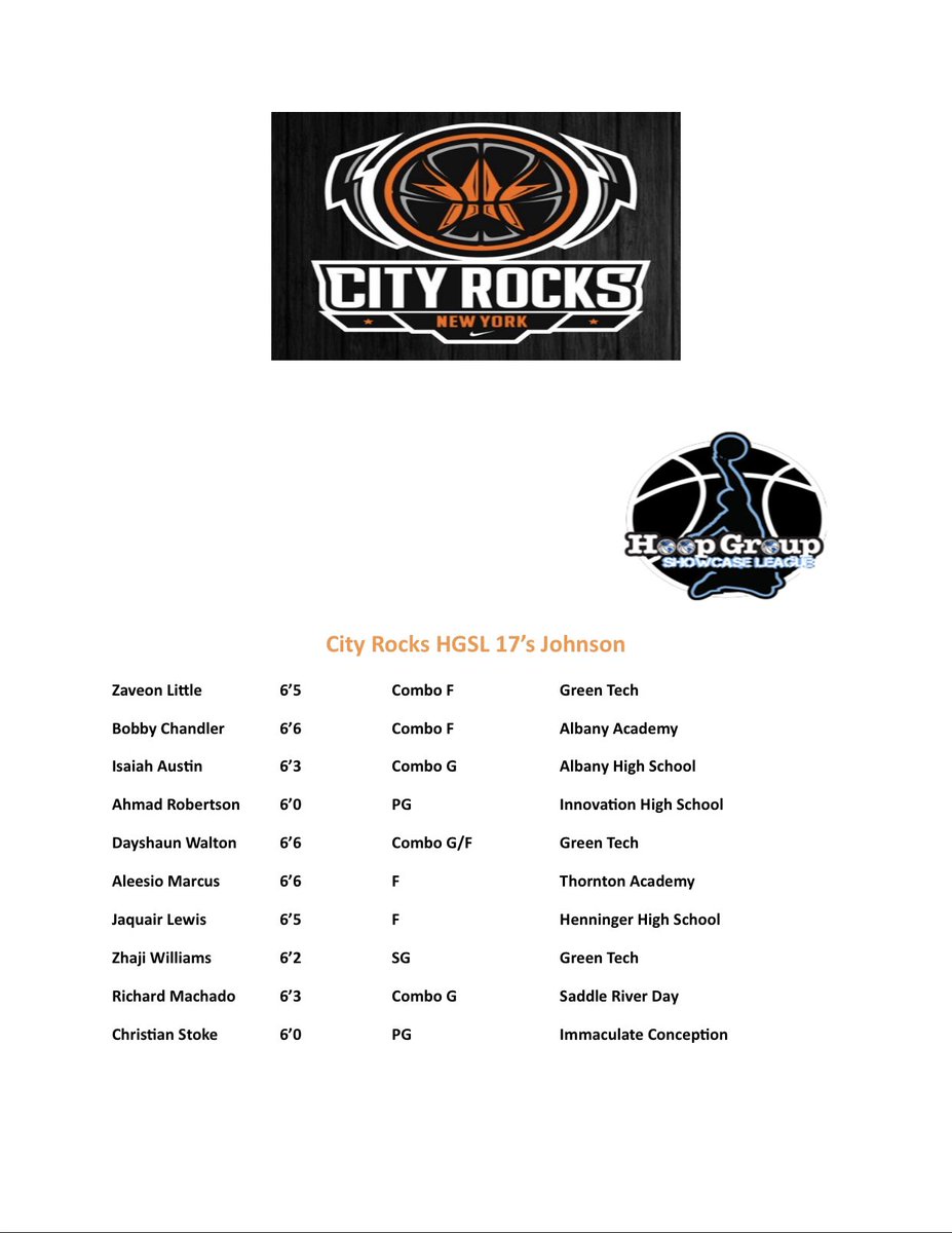 coach_johnson11's tweet photo. City Rocks HGSL 17’s Roster… Excited to get started with th3 Guys 🟠 @HGSL_HoopGroup @CorrieWhalen @CityRocksYouth @cityrocksEYBL https://t.co/v8FmZcDt1i