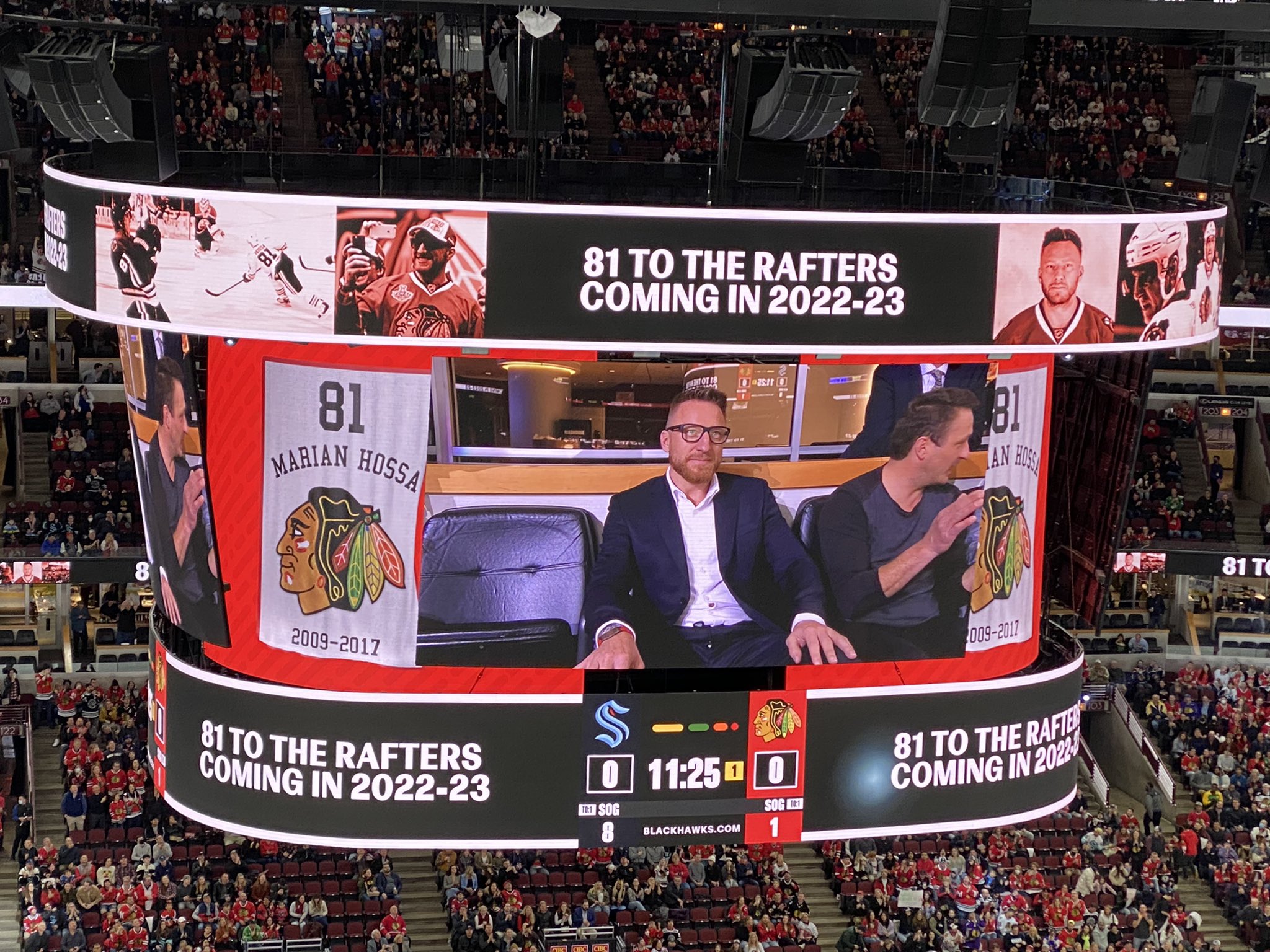 Charlie Roumeliotis on X: Stanley Cup is in the house for Marian Hossa's  jersey retirement. #Blackhawks  / X