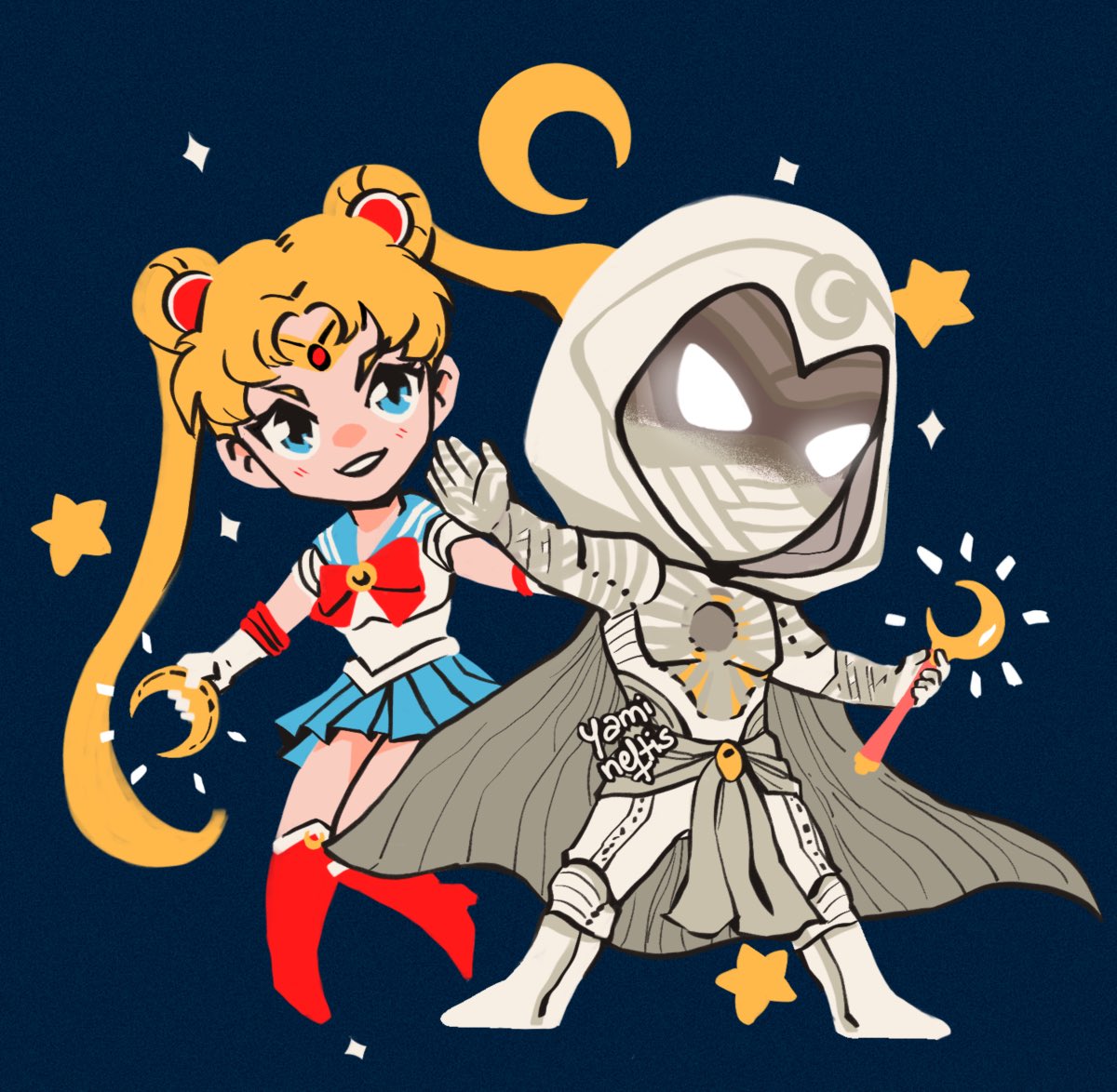 セーラームーン ,月野うさぎ 「Sailor Moon Knight 🌙 ✨ 」|Gabi ⎊ 🇵🇪のイラスト