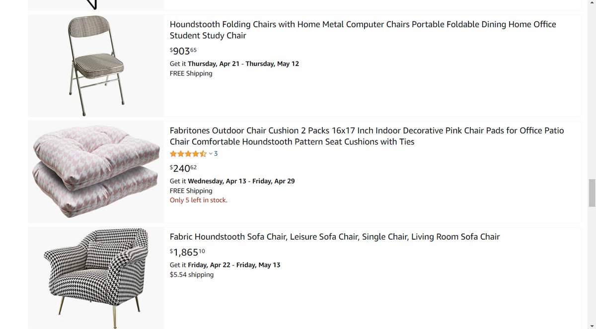 It would seem that houndstooth is another item on the global supply shortage list. #Amazon #decor