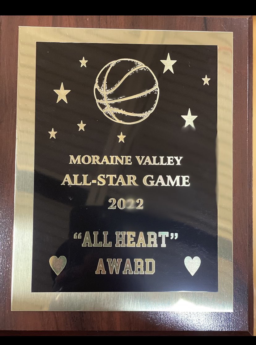 Congratulations to Dani Antoine (<a href="/daniantoine22/">Danielle Antoine</a>) on earning the All Heart Award at tonight’s Moraine Valley (<a href="/MVCyclones/">MoraineValleyAthletics</a>) All Area All-Star game! Big things happening for Dani! <a href="/AUSpartanWBB/">AU Spartan WBB</a> has a good one coming their way!