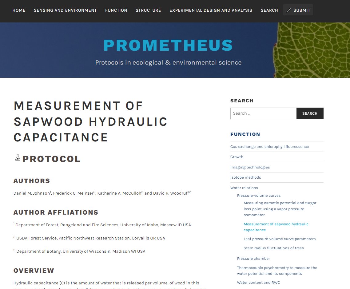 Another water relations protocol has been added to Prometheus, check it out!

Measurement of sapwood hydraulic capacitance

prometheusprotocols.net/function/water…