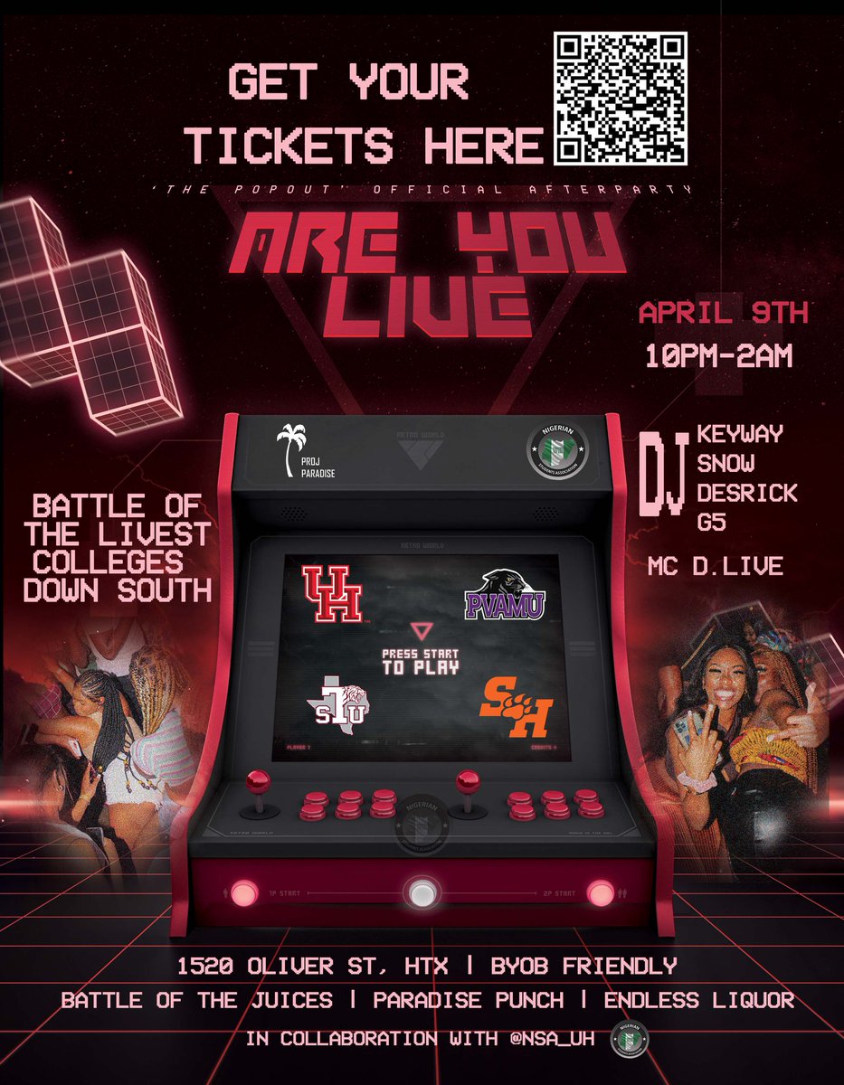 NSA_UH's tweet photo. 2 days 2 to go‼️

#ThePopOUT 
3PM-7PM 
Come support your local FAVORITE BRANDS!🛍🤑
••••••••••••••••••••••••••
#AreYouLive🔥🔥
10PM-2AM 
Which school is the livest??? 
I heard WAHALA juice is on deck too??😮‍💨 https://t.co/3TrvTiuSvC