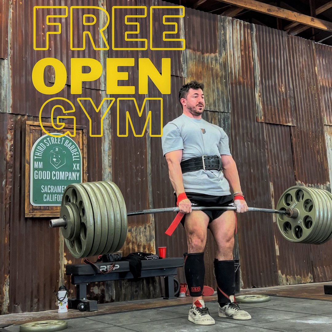 2n Saturday every 2nd Sat of every month is a FREE OPEN GYM <a href="/GoodCompany3SB/">Third Street Barbell 3SB, LLC | Good Company | Sac</a> 3rd street!
Come checkout our gym 8am-12 this Sat