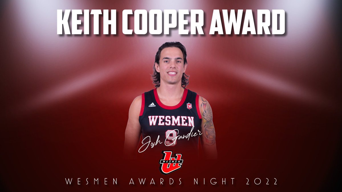 🚨KEITH COOPER AWARD🚨

Given to an athlete who goes above and beyond in the classroom and community, we are pleased to award this year’s Keith Cooper Award to <a href="/JoshGandier/">Josh Gandier</a> of <a href="/WesmenMBB/">Wesmen Men's Basketball</a>. 

📺 youtube.com/watch?v=-hSEeV…

#WePlayForWinnipeg
