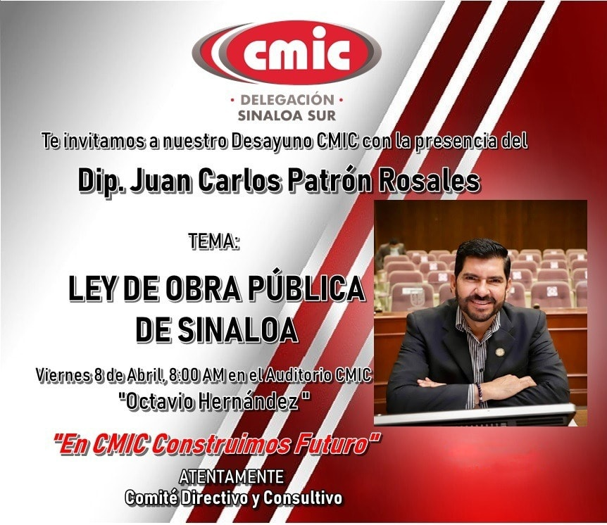 JCarlosPatron23's tweet photo. Saludos a mis amigos y amigas de la Cámara Nacional de la Industria de la Construcción CMIC zona sur de Sinaloa, agradezco su invitación.  Nos vemos mañana en Mazatlán. https://t.co/BR0Ib8zl1u