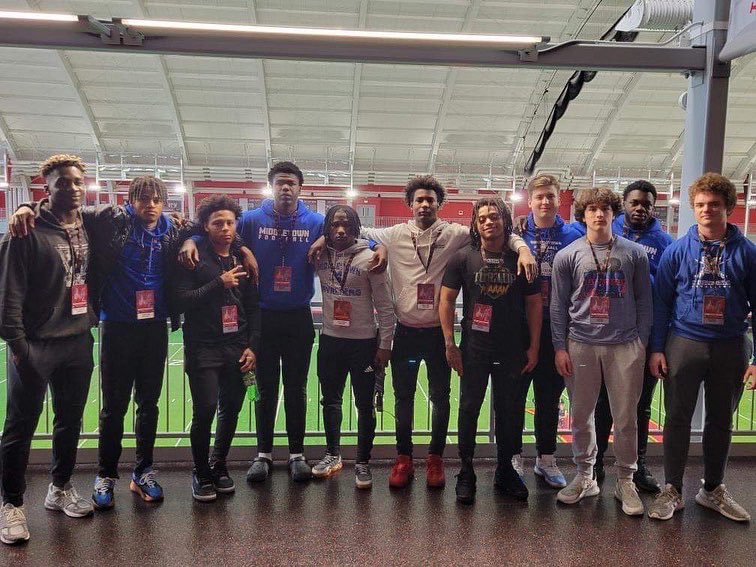 Thank you to <a href="/TerpsFootball/">Maryland Football</a> &amp; coach @UMDCoachBrooks for having our Cavaliers on Campus for Spring Practice! 
#BlueHeartDNA💙🧬