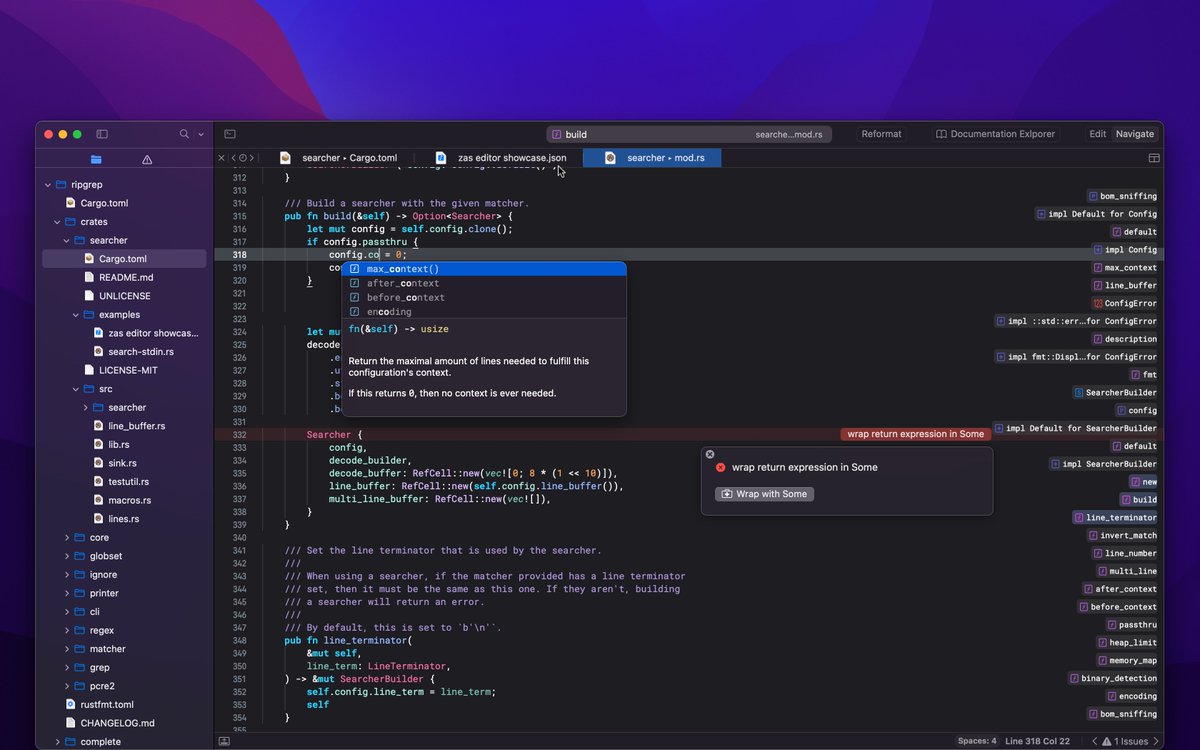 Announcing Zas Editor 1.0. A capable, fast and native code editor designed for both reading and writing code. zeditor.app