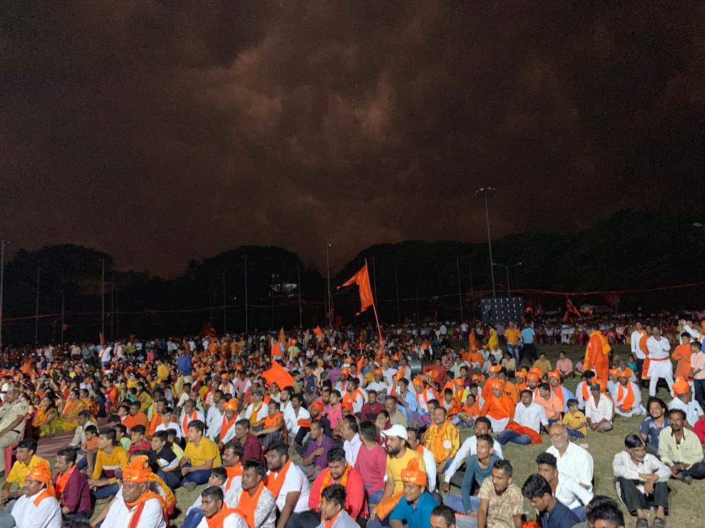 astitvam's tweet photo. It was raining heavily. Neither the people left the venue nor I stopped. Hindu samaj utsava at Dandeli yesterday.
#DharmaJagruti https://t.co/tuAwN9V27i