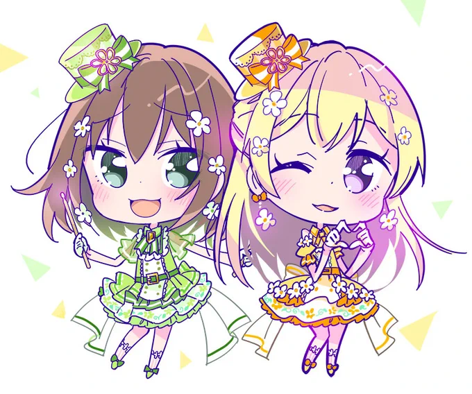💛千聖ちゃん&麻弥ちゃん💚
#バンドリ 
