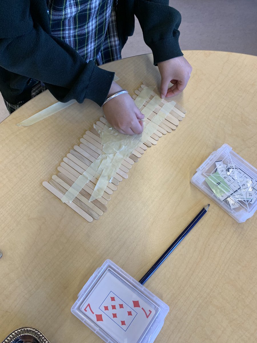 hmparlee's tweet photo. We are builders!🚧 Ss worked in pairs to construct a bridge using popsicle sticks as their material and tape as their fastener. It took some rethinking and rearranging of the materials to make sure they created a strong enough bridge to hold our toy car 🚗 @MsBakhtawar https://t.co/KPrpYqIeg5