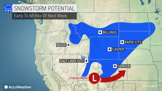A slow-moving swath of heavy snow, perhaps totaling 1-3 feet, is likely to impact areas from central Colorado and Wyoming and southeastern Montana to portions of western Nebraska, the Dakotas and parts of Minnesota from Tuesday to Friday next week. https://t.co/MH3TnErv3v https://t.co/nKJP6PtPEN