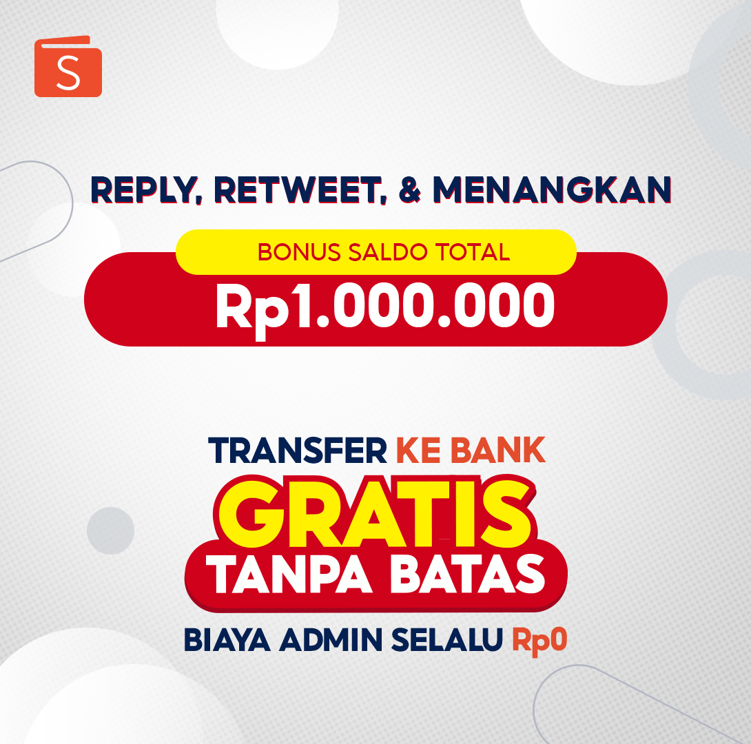 🧡GIVEAWAY SALDO SHOPEEPAY🧡

10 orang yang mau dapetin Bonus Saldo total 1JT, sini merapat!

1. Follow <a href="/ShopeePay_ID/">ShopeePay Indonesia</a>
2. Like &amp; RT
3. Reply Tweet dengan mention teman yang harus coba #TransferBankGratis pakai ShopeePay

Pengumuman tgl 16 Apr ya! Semoga beruntung.~🥳