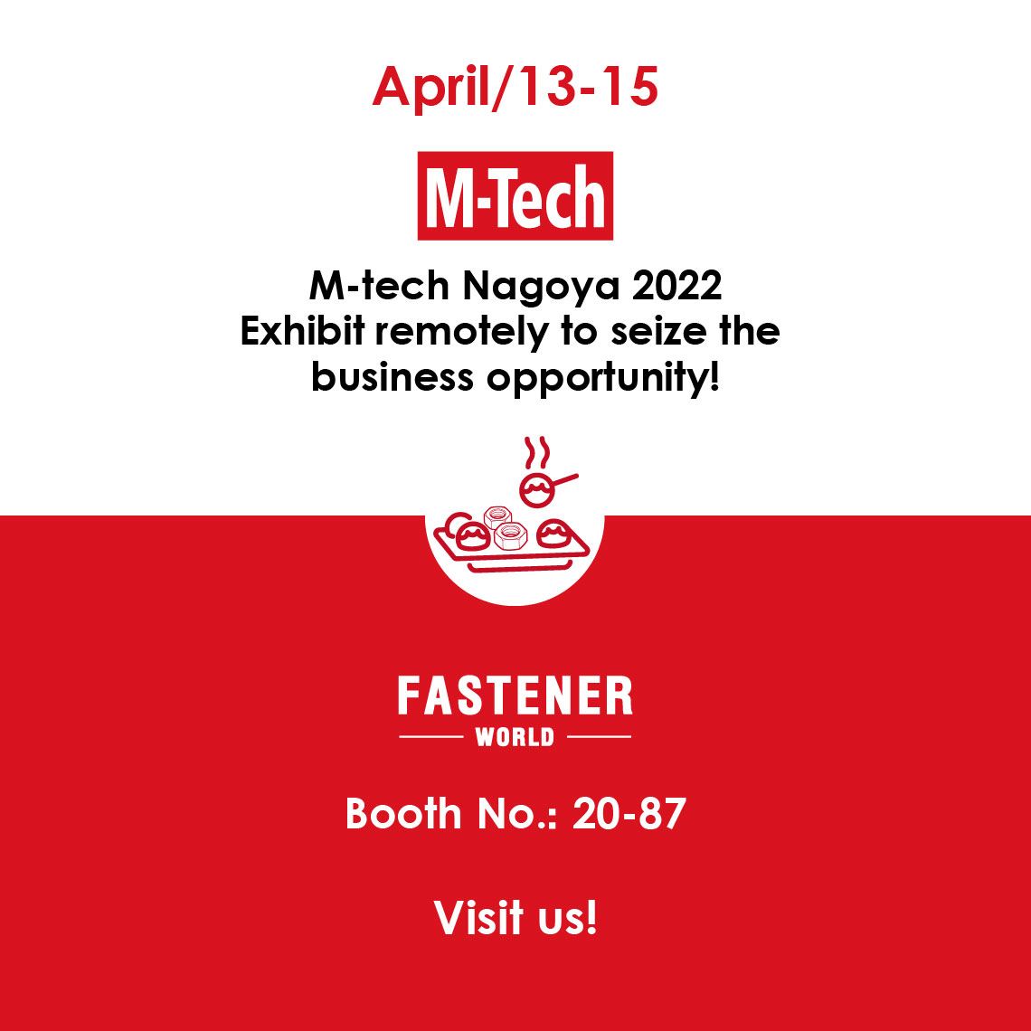 FastenerWorld_'s tweet image. Unaffected by the epidemic, Fastener World will participate in Mechanical Components &amp;amp; Materials Technology Expo Nagoya in a remote exhibition way and opened up business opportunities in Japan! 
Welcome to visit us at booth 20-87!

#FastenerWorld #M_Tech #Nagoya #exhibition #B2B