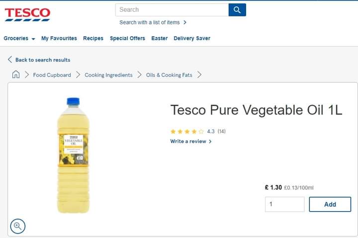 jdelrio70's tweet photo. "El aceite está caro por que los precios en Europa han subido por la guerra en Ucrania.
¡GRAN MENTIRA!
1 lt aceite en Chile $4.190
1 lt aceite en Inglaterra $1.200.-
Sigue 👇 https://t.co/Mp9k8ehfk6