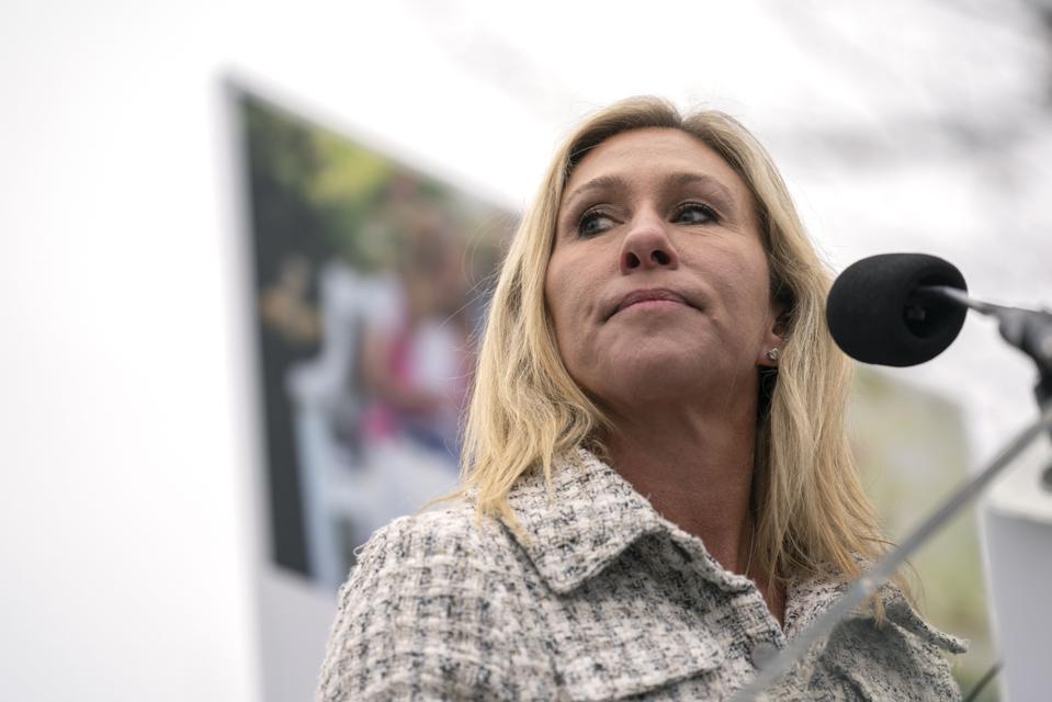 Forbes's tweet photo. Jimmy Kimmel Mocks Marjorie Taylor Greene For Reporting His Joke To The Police https://t.co/XenYMOWqf4 https://t.co/HxN3FfuWQe