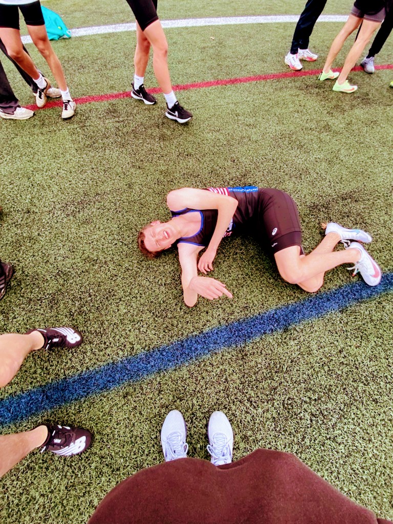 CoachCikach's tweet photo. @WHoffman04 with a PR in the 400 in our first meet  Photo 1: right after the race. Photo 2: 10min after. Photo 3: 20min after. Photo 4: 30min after. Photography by @benhburton https://t.co/CNNjNQCBWU