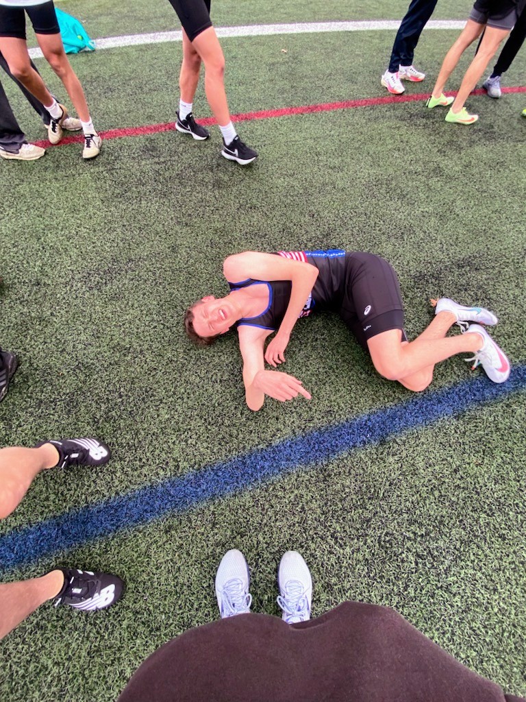 CoachCikach's tweet photo. @WHoffman04 with a PR in the 400 in our first meet  Photo 1: right after the race. Photo 2: 10min after. Photo 3: 20min after. Photo 4: 30min after. Photography by @benhburton https://t.co/CNNjNQCBWU