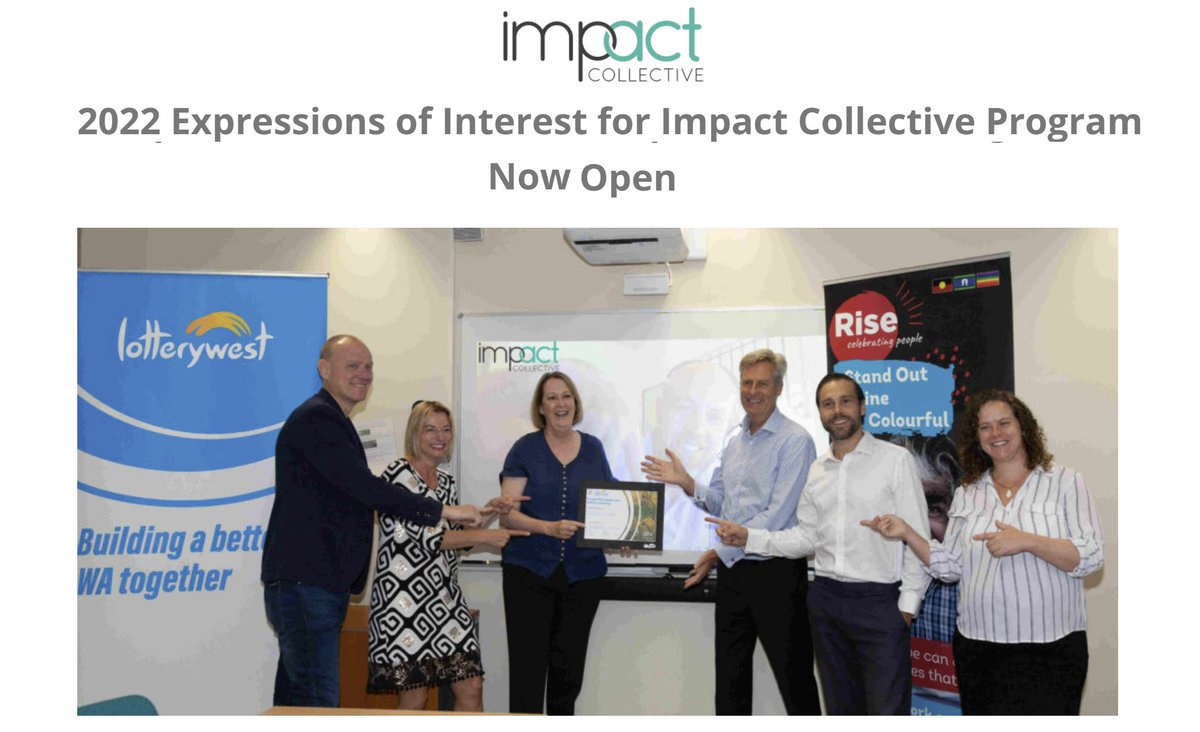 EOI's for Impact Collective's 2022 round are now open. 
Do you have a growth-stage, investable social enterprise creating impact in WA? 

Up to $250K investment is available through this program.

Apply here: impactcollective.org.au/2022launch/

#socialenterprise #growth #impactinvestment
