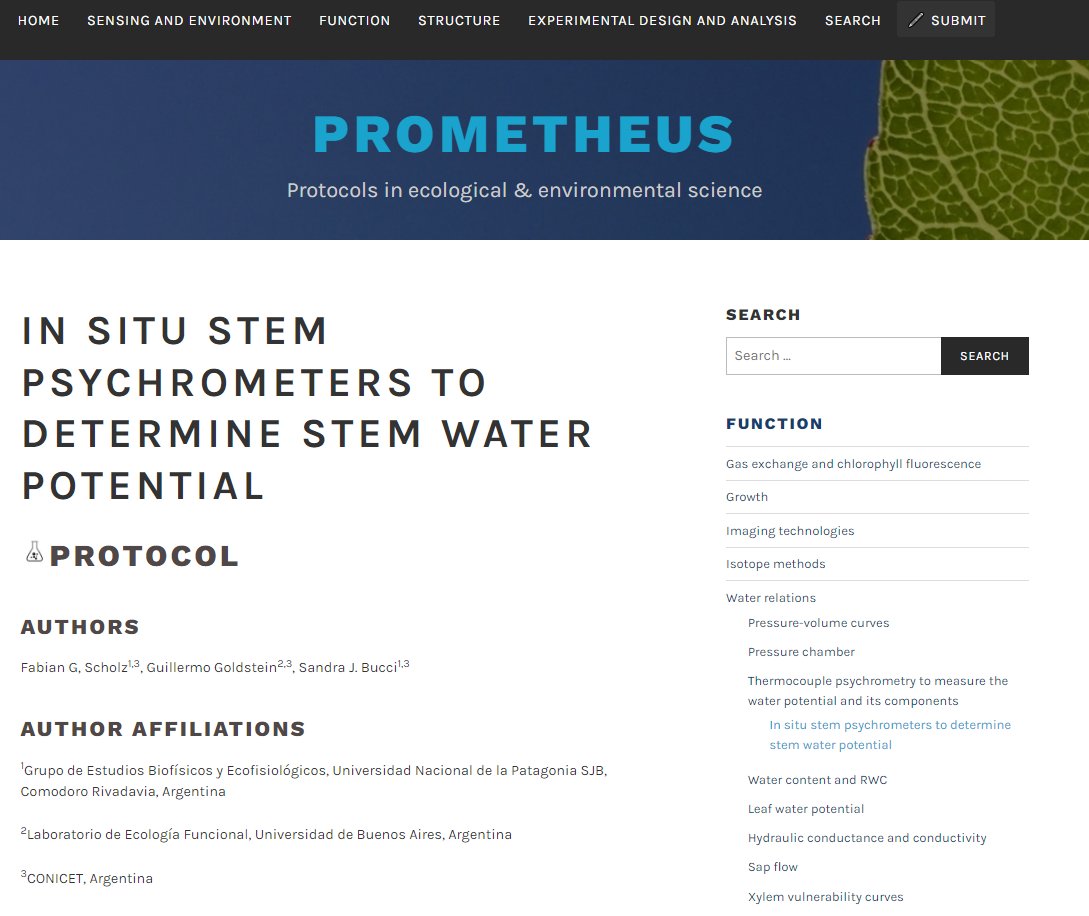 Check out our new protocol at Prometheus!

In situ stem psychrometers to determine stem water potential

prometheusprotocols.net/function/water…