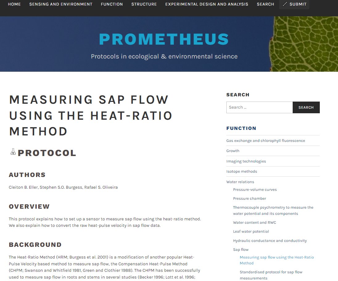 Check out another of our latest protocols!

Measuring sap flow using the Heat-Ratio Method

prometheusprotocols.net/function/water…