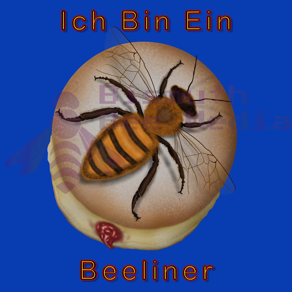 BismuthBee's tweet photo. I take joy and pride in making my trash visual puns.

#digitalart #procreate #bee #berliner https://t.co/QZlCxWhtNx