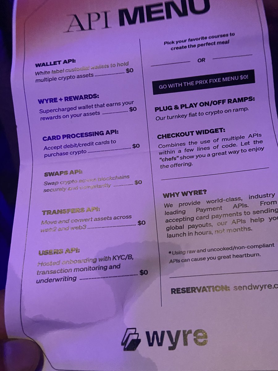 KuruvillaMaju's tweet photo. How do you tell everyone your company is developer friendly without telling everyone? @sendwyre 💙 #Crypto https://t.co/44iJE96IjG