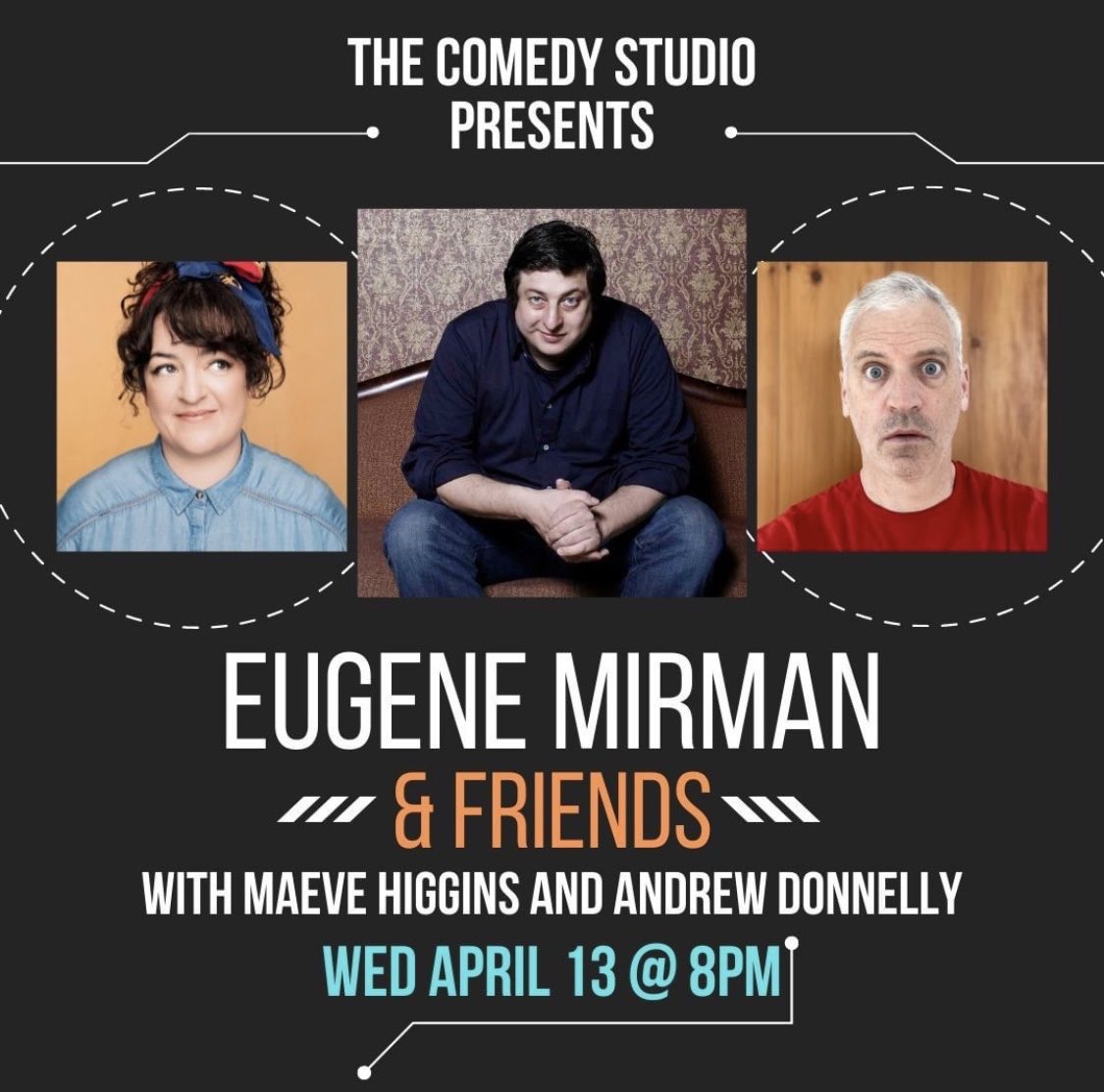 Get your seat! Get two seats and lie down and watch! 4/13 ⁦<a href="/RockwellThtr/">The Rockwell</a>⁩ w ⁦@maevehiggins⁩ &amp; ⁦<a href="/EugeneMirman/">Eugene Mirman</a>⁩