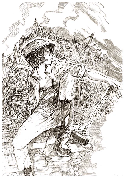 昔描いた連載企画のイメージボード
#スチームパンク
#steampunk 