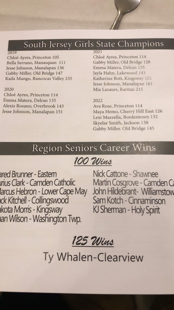 A GREAT night celebrating the 2022 NJSIAA South Jersey Region and State Champions at the Forty Eighth Annual South Jersey Wrestling Banquet presented by The South Jersey Wrestling Coaches &amp; Officials Associaton (SJWCOA) 

#BetterEveryday🐾⚡️