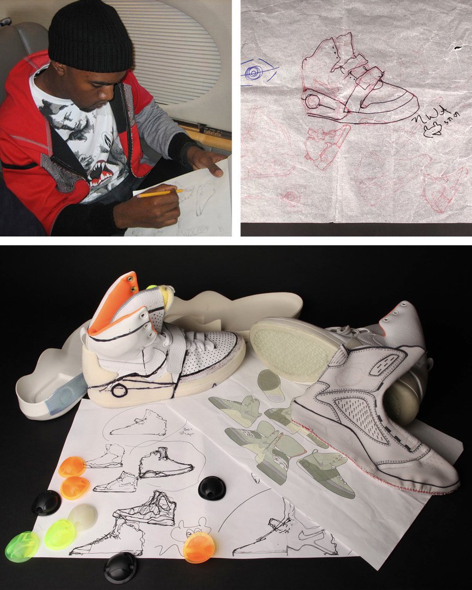 CryptoAsset123's tweet photo. RARE PICS: Kanye working on his first Nike Air Yeezy prototypes 2007-2009
The most iconic silhouette sneaker  in Nike history besides jordan 1 imo https://t.co/UJ497RNRpx