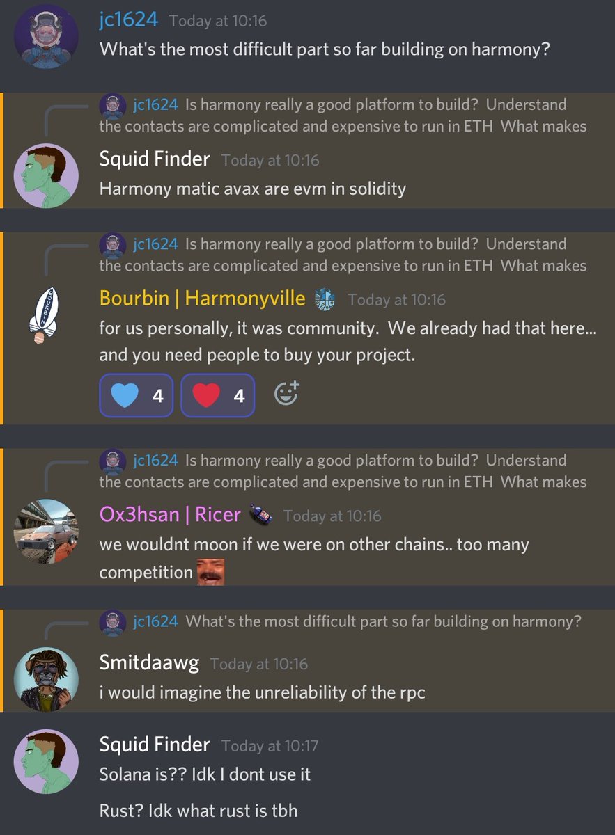 jc1624444's tweet photo. Why is Harmony $one of the best chain for everyone to build on?

@harmonyprotocol @kratos_harmony @givp @samuelpharrison @PaganD @Bourbin_ @WEN_LamboNFT @FishFight1NFT $HVILLE $FISHFOOD https://t.co/J3Iw3T805u