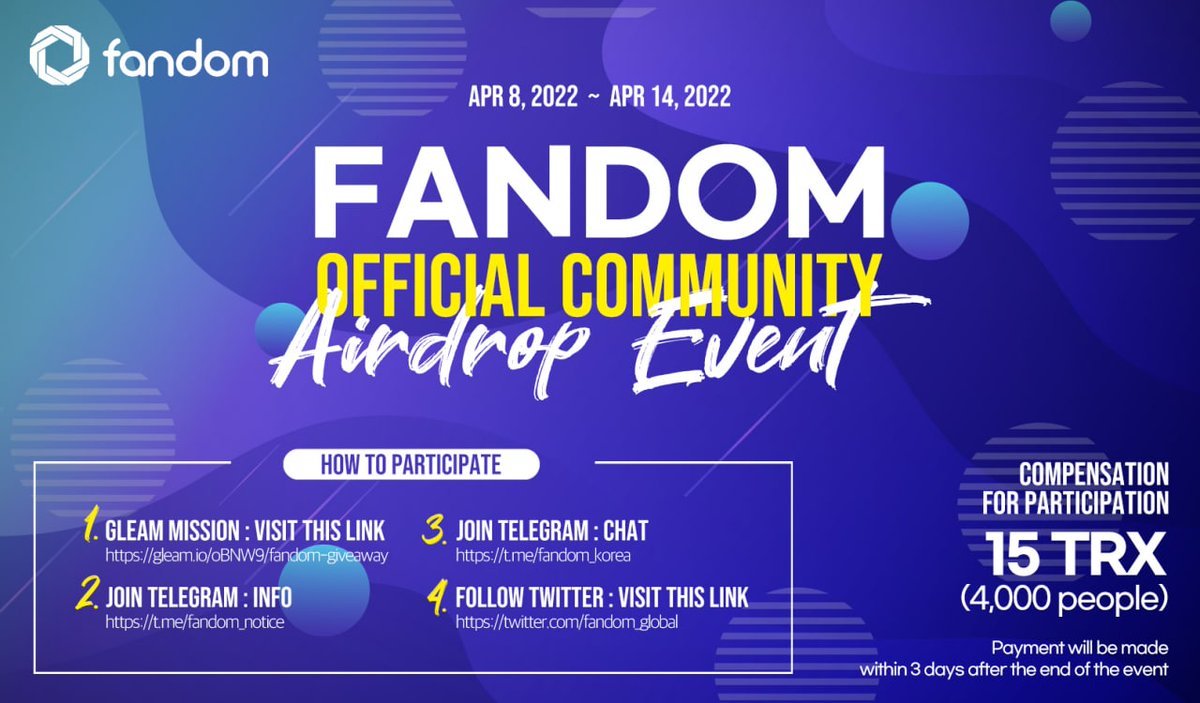 BlockChain_CK's tweet image. #FANDOM is running a massive 60.000TRX #airdrop campaign in  tokens!

Join our gleam competition:
🔗gleam.io/oBNW9/fandom-g…

Page with curl Follow all the rules and tag your friends to join the airdrop campaign!

#Metaverse #Giveaway