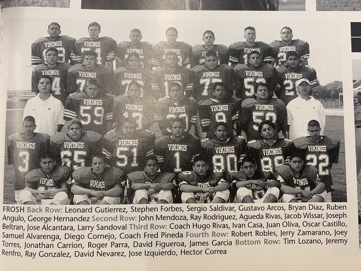 George L Hernandez 💭 (@realbiggeorge_5) on Twitter photo <a href="/BPBravesFB/">Baldwin Park Football</a> Coach Rivas (left white shirt) and me top right cute one, now <a href="/SVDonsFootball/">Sierra Vista Football</a> coach. Mountain View HS in 2001, 21 years later we’re enemies!!! 🏈🔔 🔴⚫️ vs 🔵⚪️ #Respect <a href="/BPBravesFB/">Baldwin Park Football</a> Coach Rivas (left white shirt) and me top right cute one, now <a href="/SVDonsFootball/">Sierra Vista Football</a> coach. Mountain View HS in 2001, 21 years later we’re enemies!!! 🏈🔔 🔴⚫️ vs 🔵⚪️ #Respect