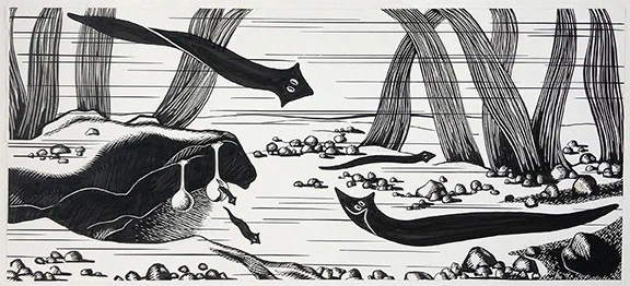 some more of Buchsbaum's flatworm art from the same book: 